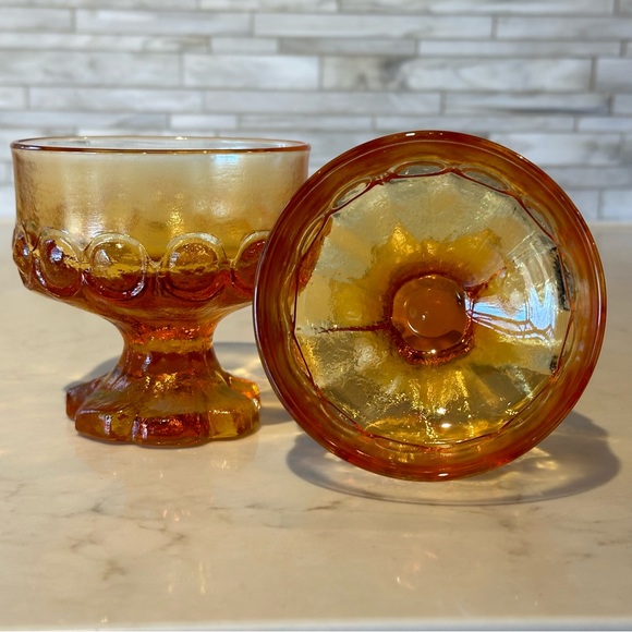 COPY - Vintage Tiffin Franciscan Madeira Sherbet glasses Pumpkin set of 2 - Picture 3 of 8